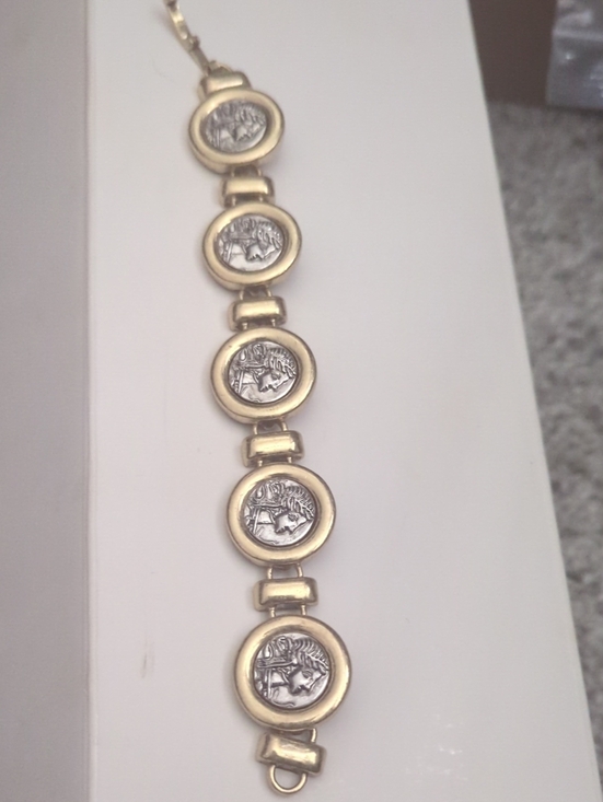 Jewelry - Two-Tone Coin Link Bracelet - Gold and Silver Women’s Jewelry